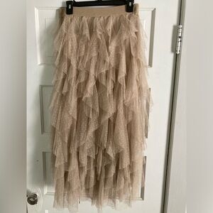 Anthropologie Tulle Midi Skirt
